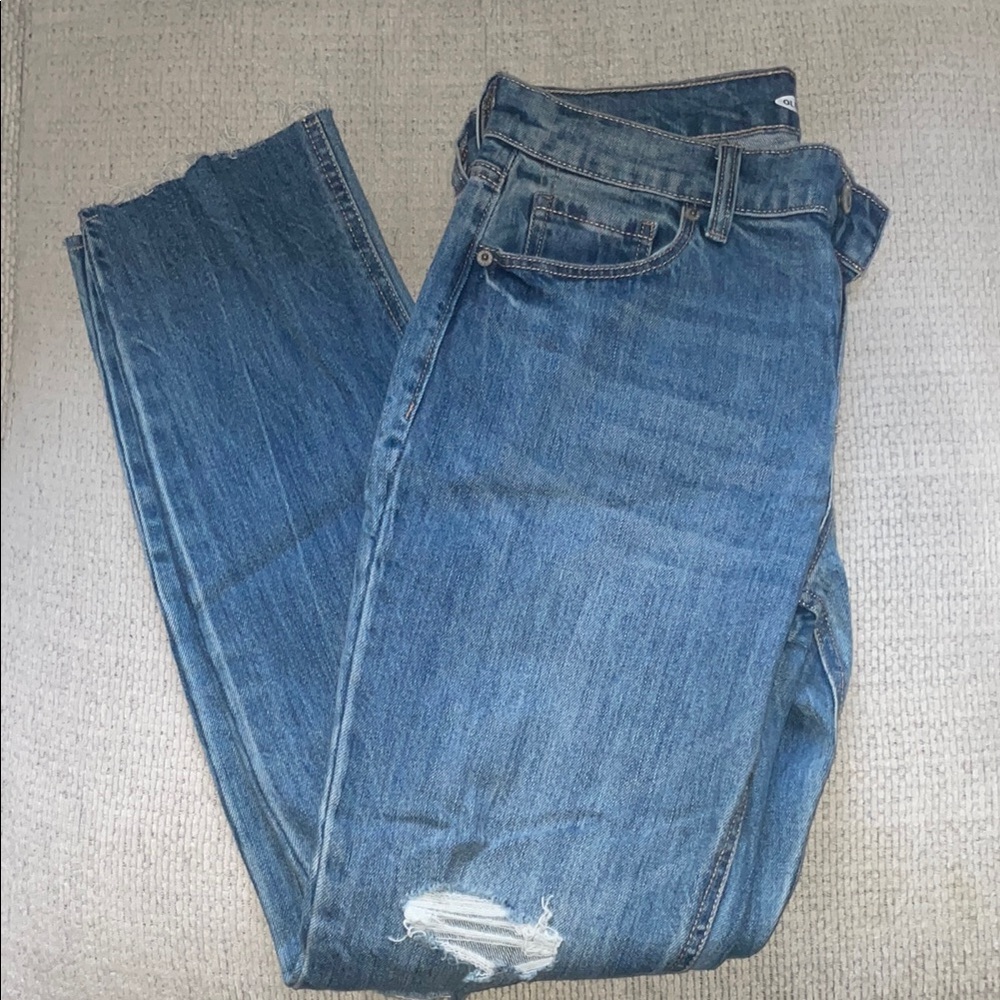 Blue Distressed Boyfriend Jeans